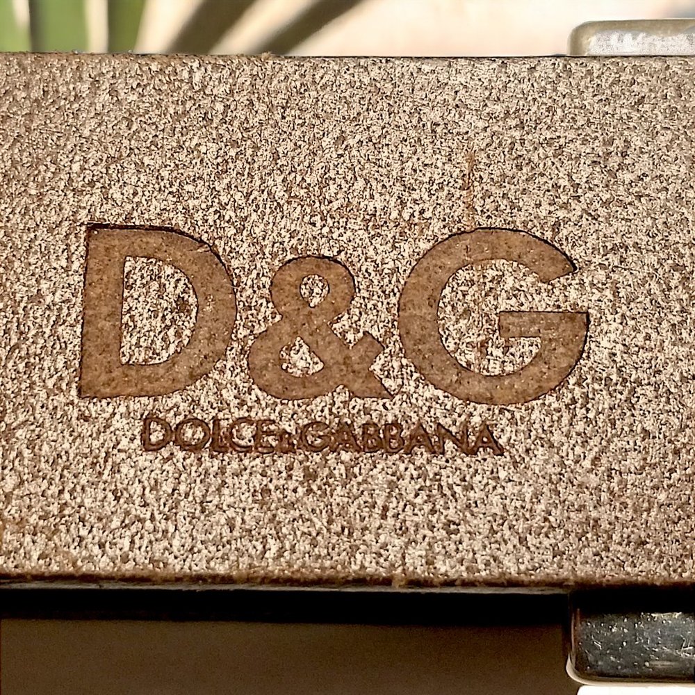 90s D&G Dolce & Gabbana Ladies Silver Metal Belt Buckle Genuine Leather S-8.5 - Picture 3 of 11